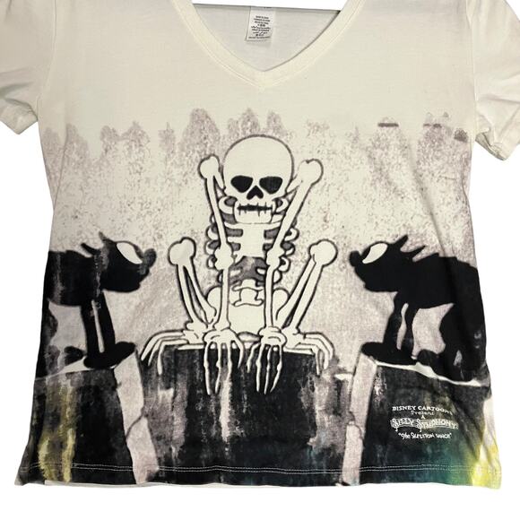 Disney Mickey Mouse Skeleton Dance Shirt Silly Symphony Halloween Size Small - Picture 2 of 6